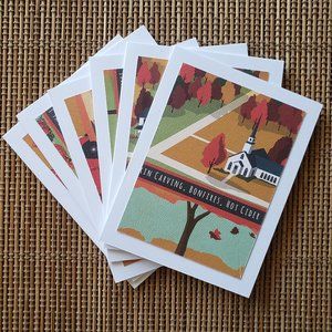 6ct Assorted Fall Card Set, Blank Note Cards